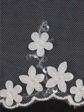 Tulle brodé de sequins ivoire - EB3030