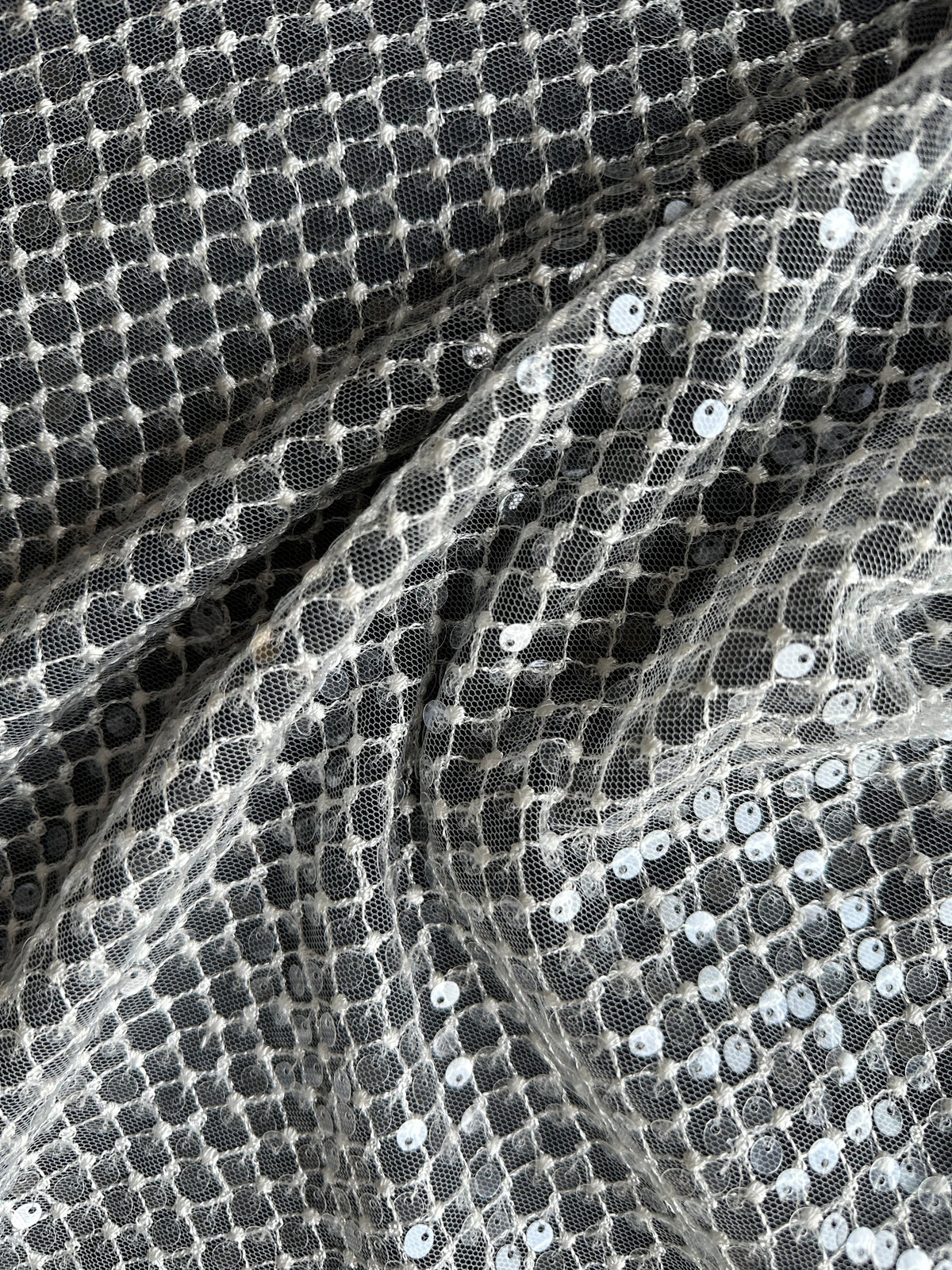 Dentelle à sequins ivoire - EB3032