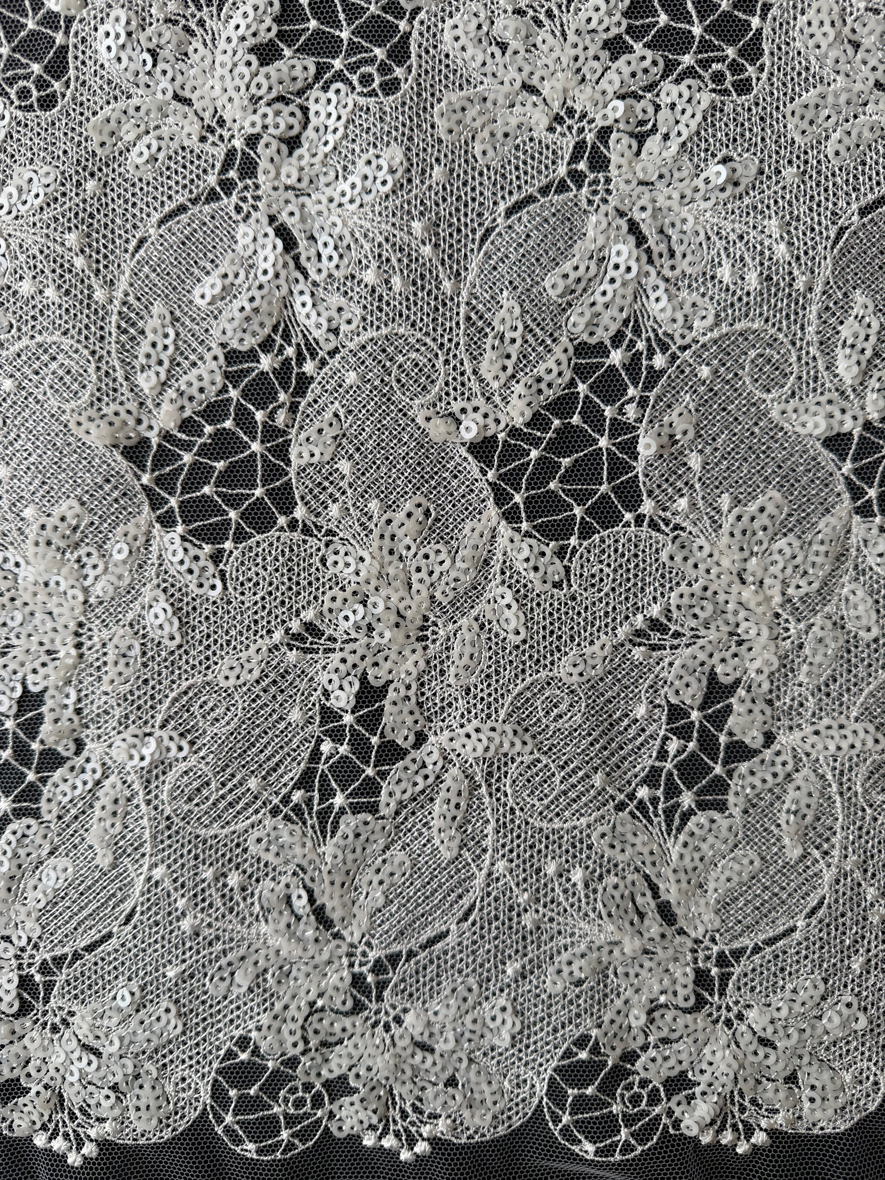 Dentelle brodée de sequins ivoire - EB3038