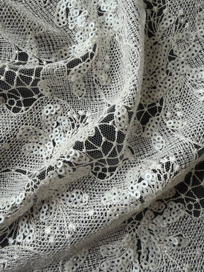 Dentelle brodée de sequins ivoire - EB3038