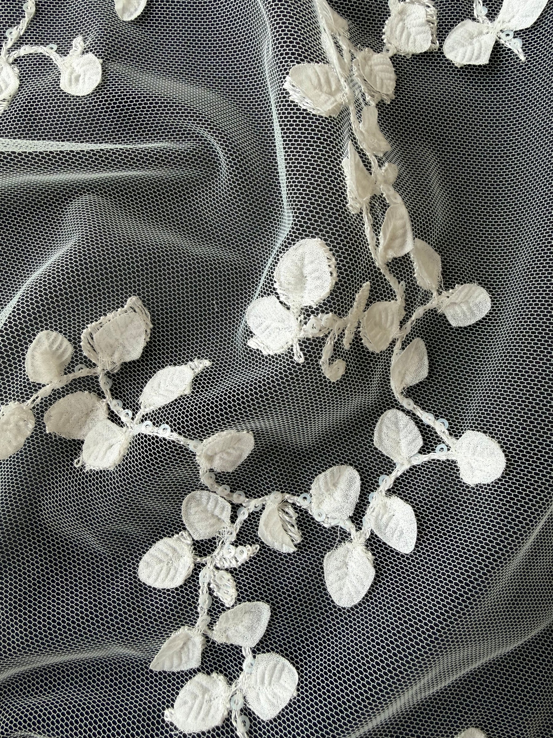 Dentelle brodée de sequins ivoire - EB3042