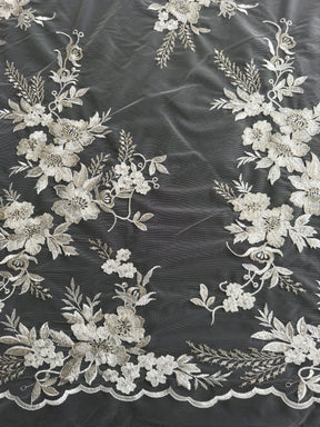 Dentelle brodée de sequins ivoire - EB3044