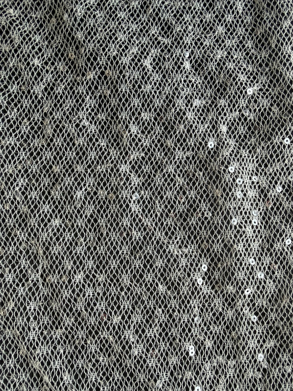 Dentelle Raschel à paillettes ivoire - EB3046