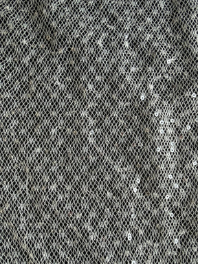 Dentelle Raschel à paillettes ivoire - EB3046