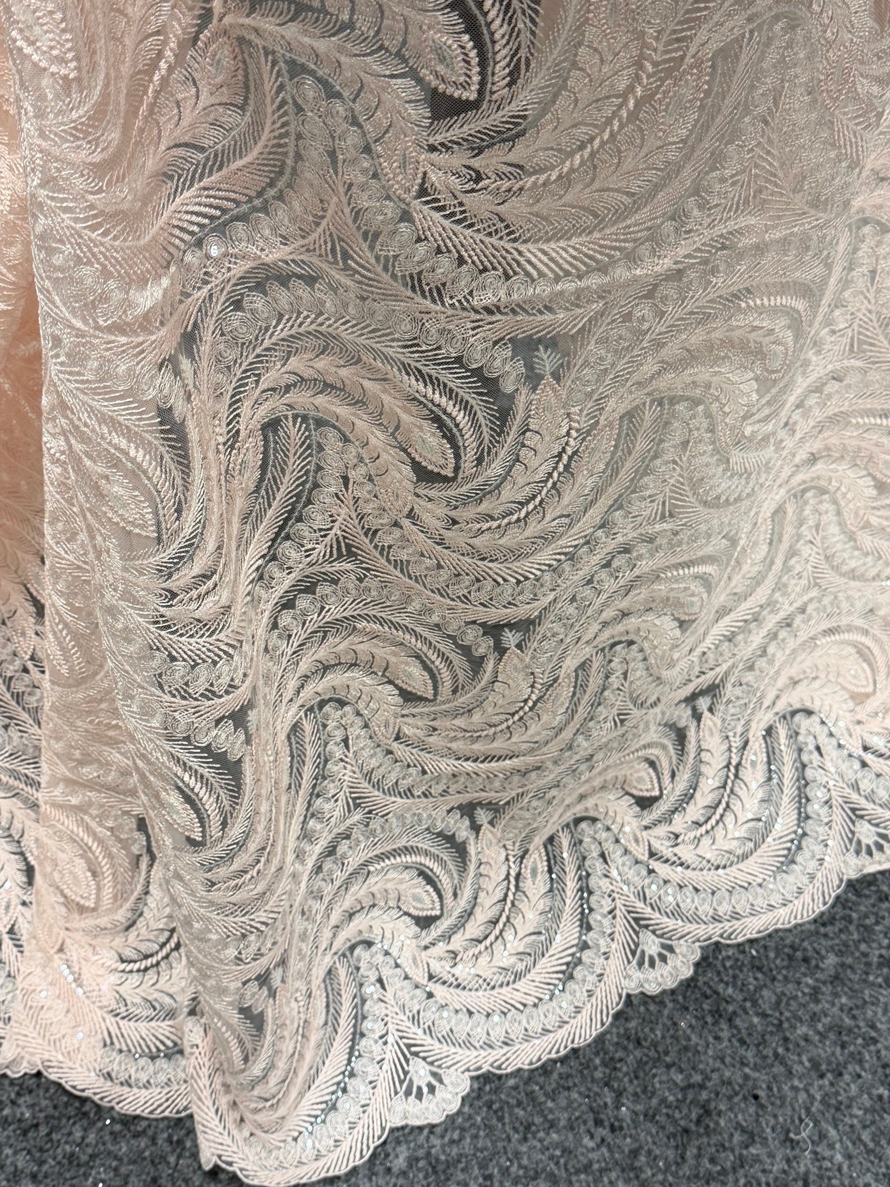 Dentelle à paillettes roses - EB3048