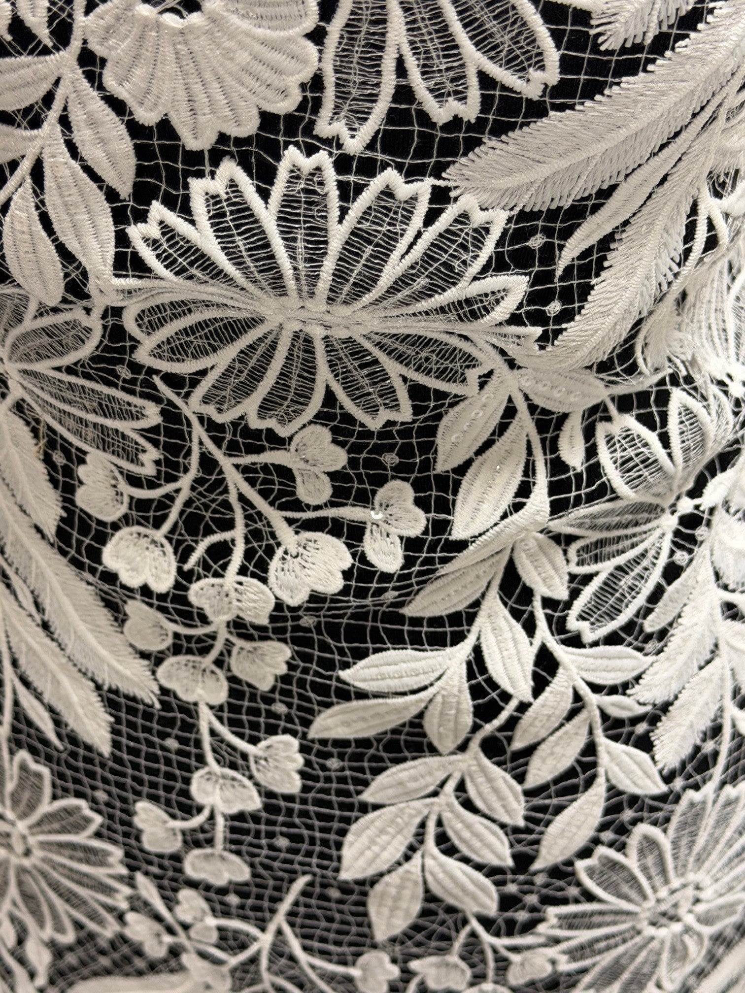 Dentelle de mariée à paillettes ivoire - EB3049