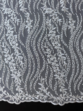 Dentelle à paillettes ivoire - EB3051