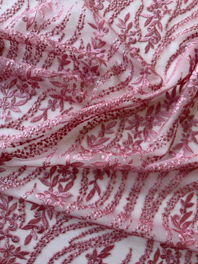 Dentelle à paillettes roses - EB3051