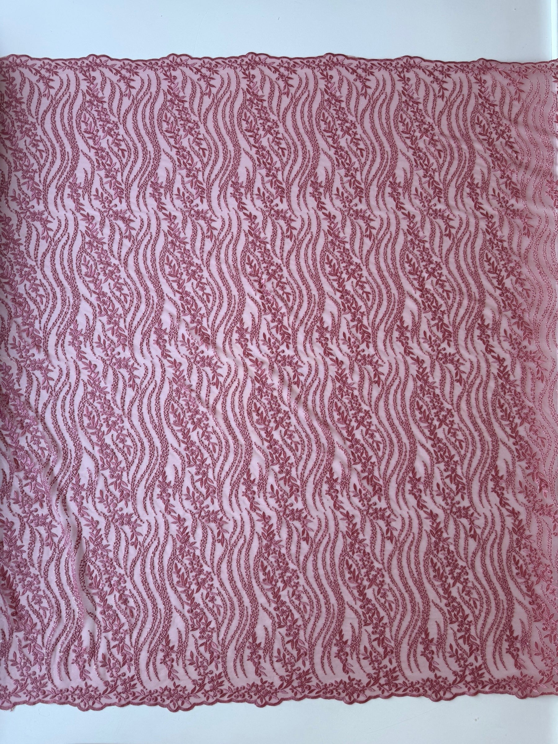 Dentelle à paillettes roses - EB3051