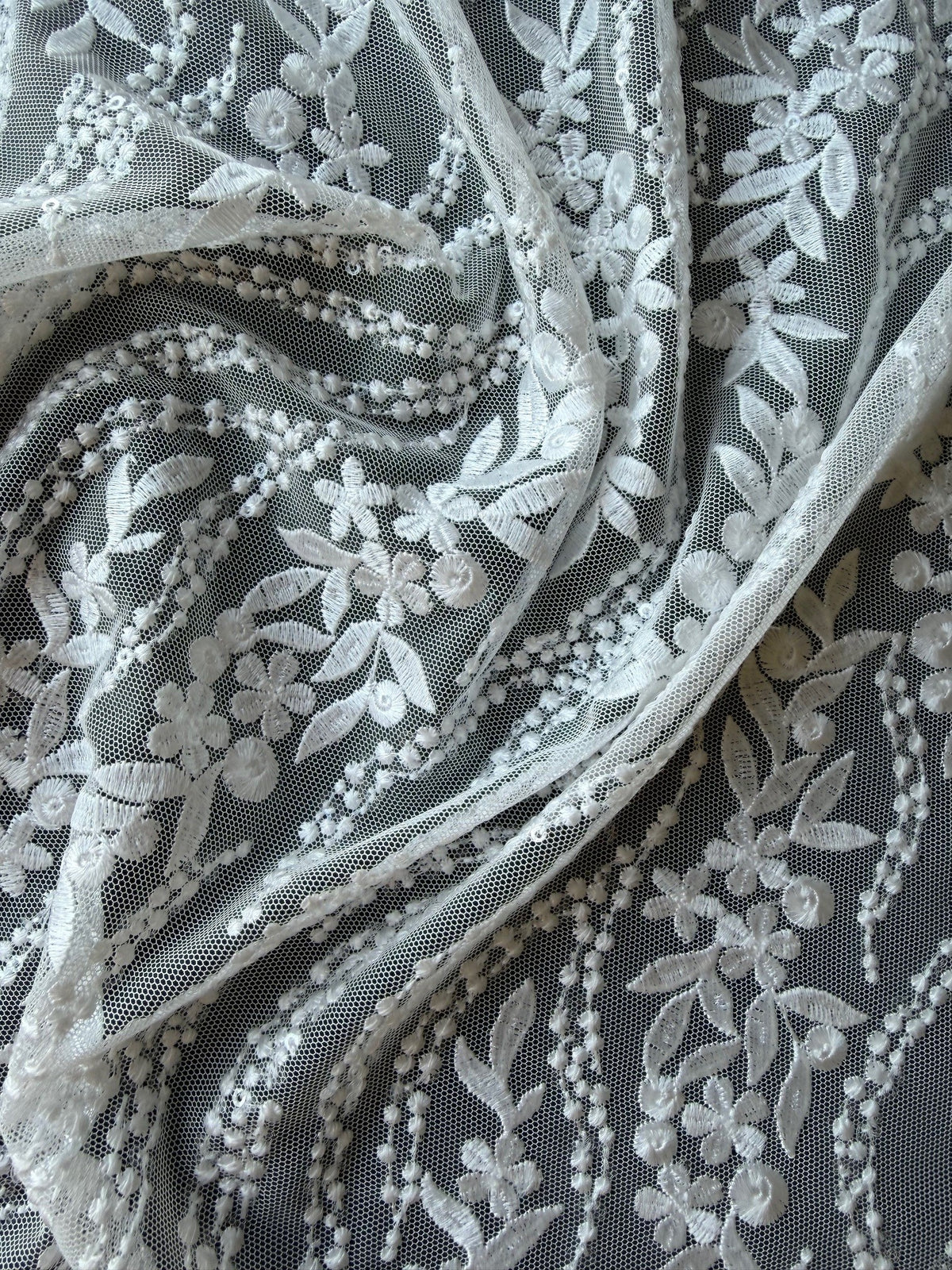 Dentelle à paillettes ivoire - EB3051