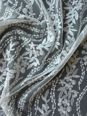 Dentelle à paillettes ivoire - EB3051