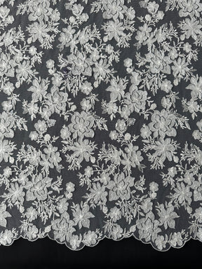 Dentelle brodée à sequins ivoire - EB3053