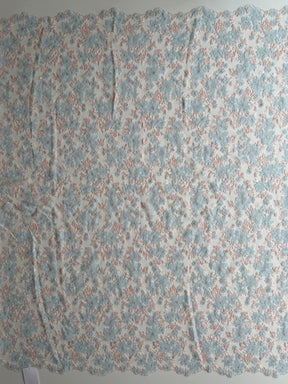 Dentelle brodée rose et bleue - EB3053