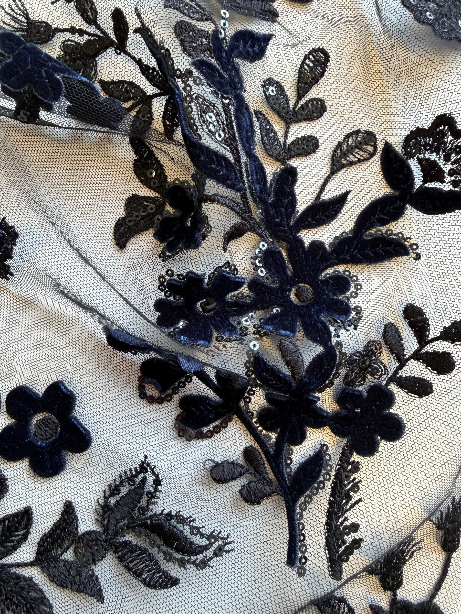 Dentelle en velours noir 3D - EB3056