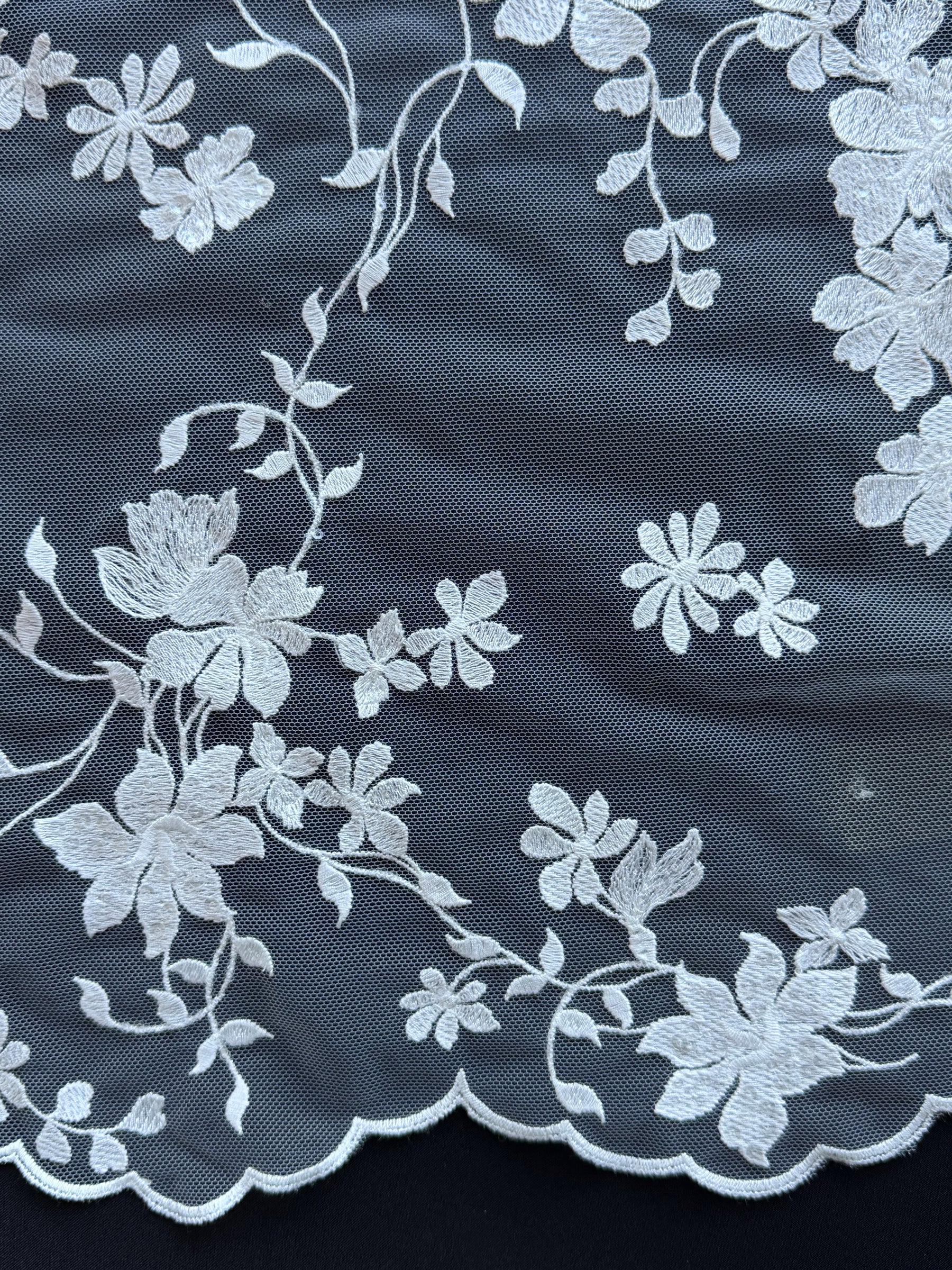 Dentelle à paillettes ivoire - EB3063