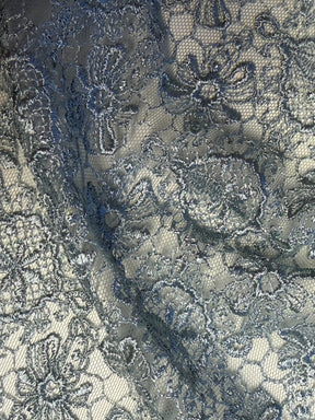 Dentelle brodée couleur œuf de canard - EB5010