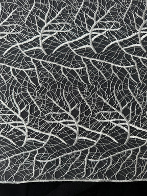 Dentelle florale contemporaine ivoire - EB5012
