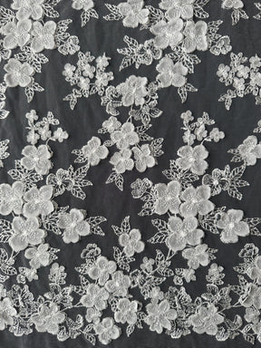 Dentelle 3D brodée ivoire - EB5033