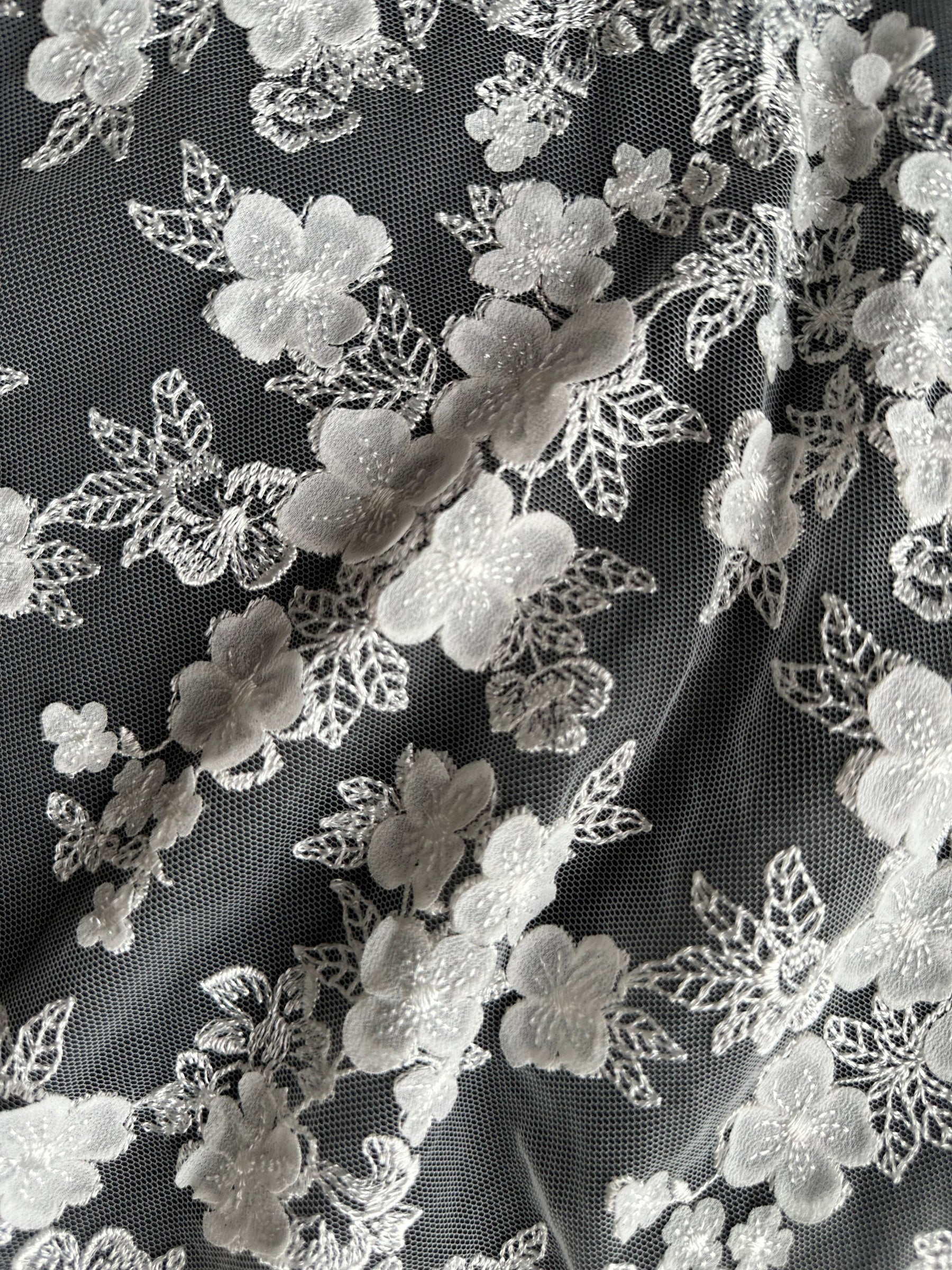 Dentelle 3D brodée ivoire - EB5033