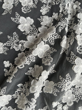 Dentelle 3D brodée ivoire - EB5033