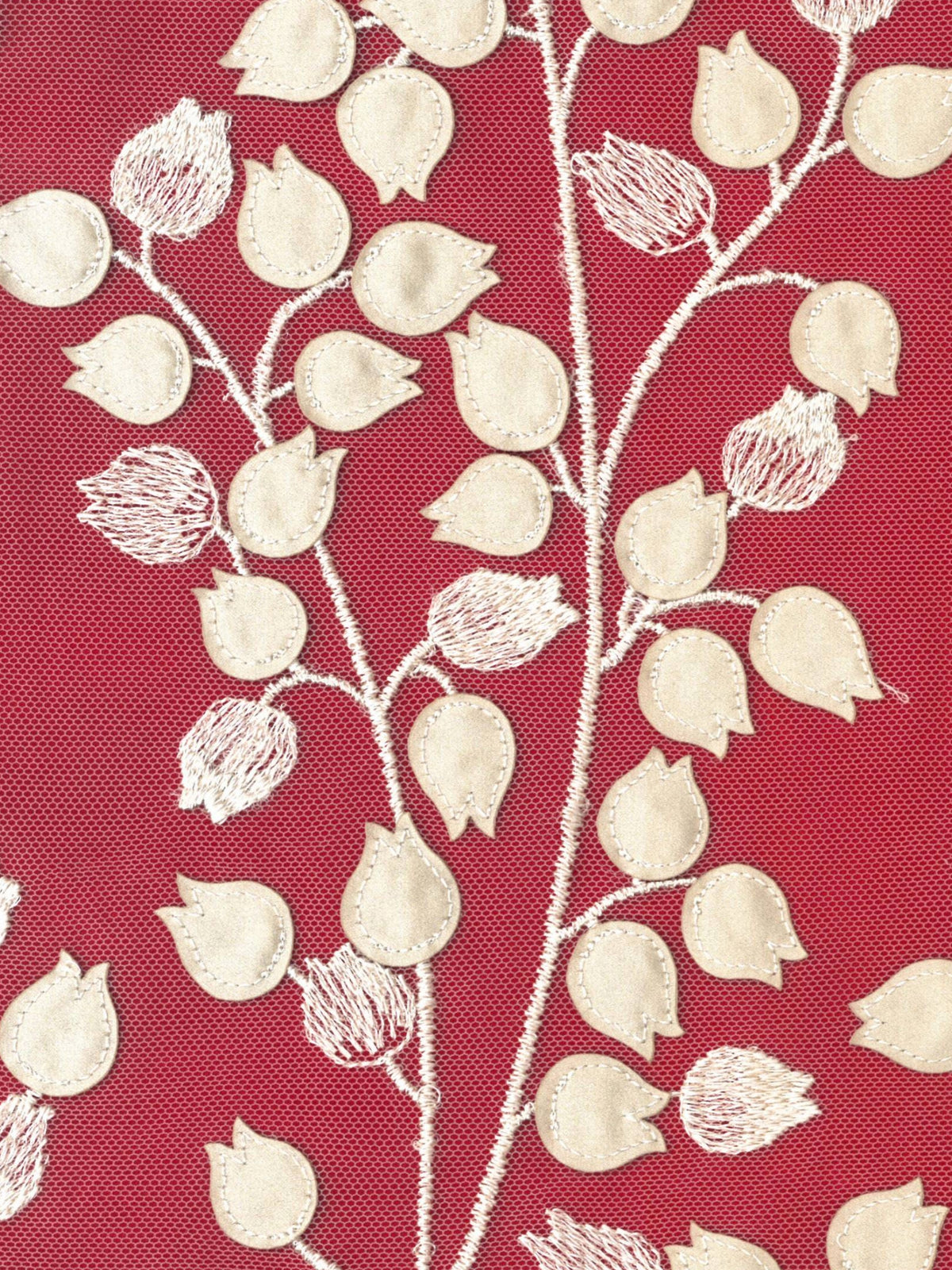 Dentelle brodée 3D couleur champagne - EB5034