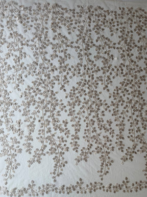 Dentelle brodée 3D couleur champagne - EB5034