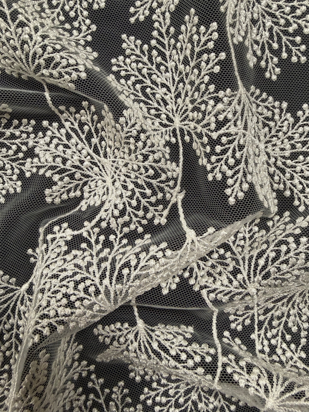 Dentelle brodée de fleurs ivoire - EB5037