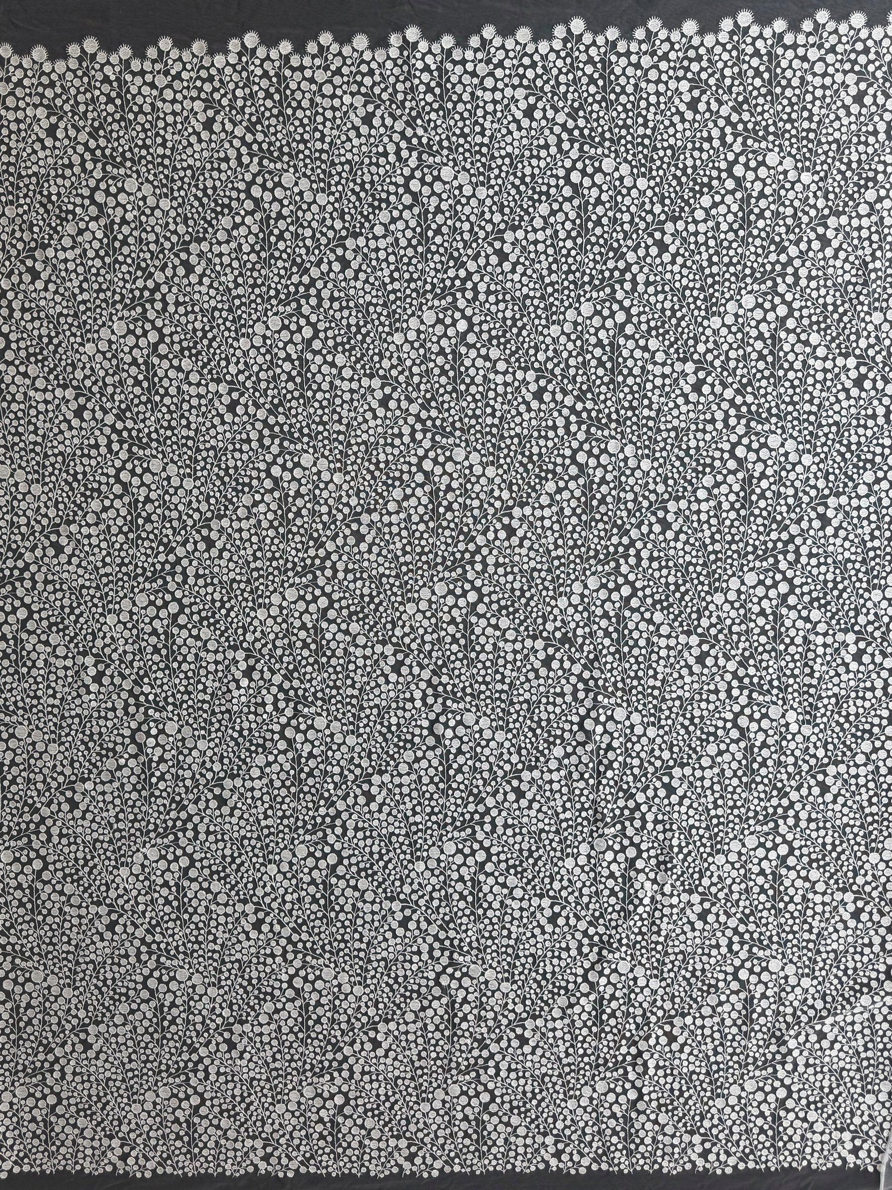 Dentelle brodée contemporaine ivoire - EB5040