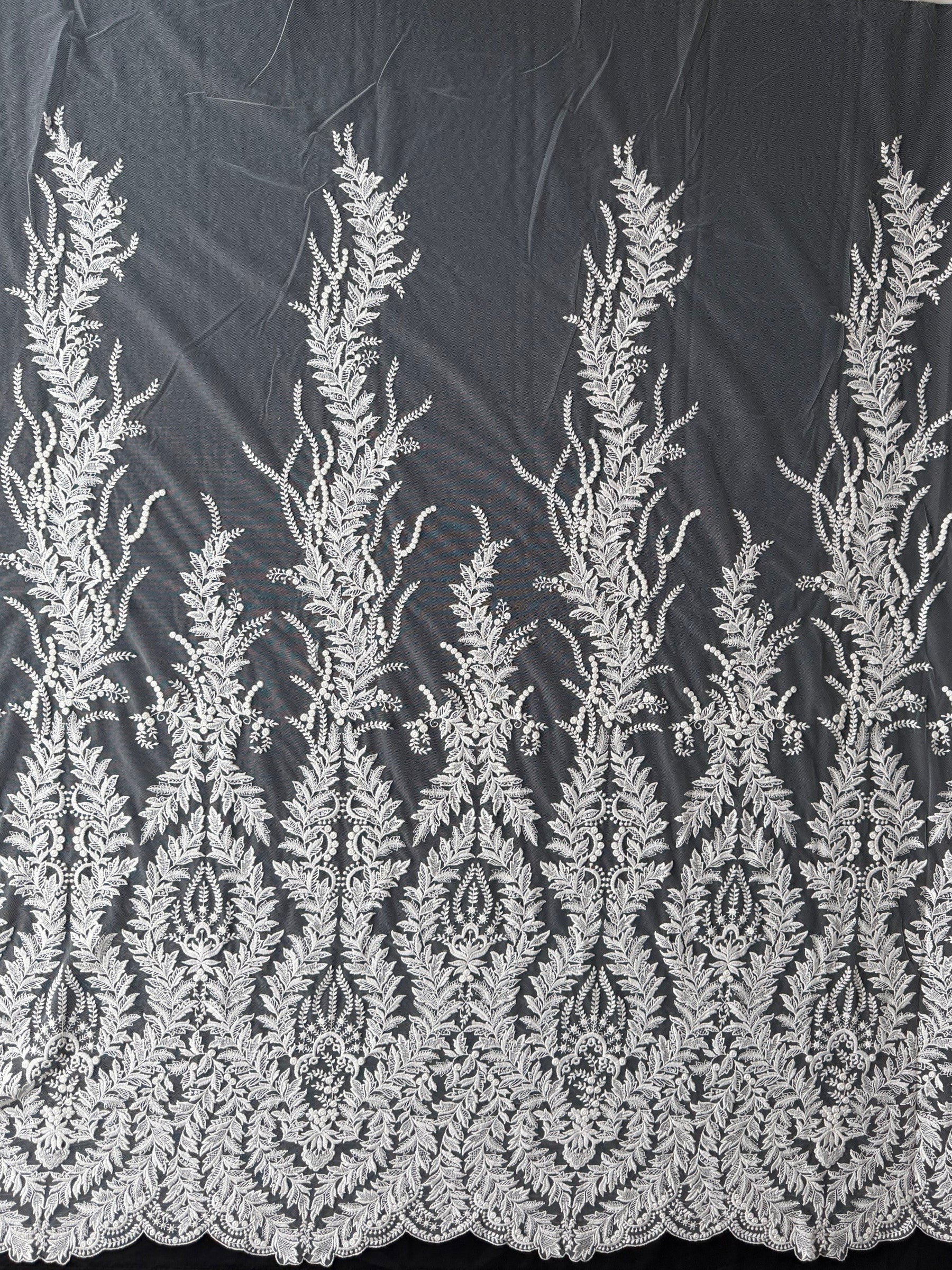 Dentelle brodée ivoire - EB5043