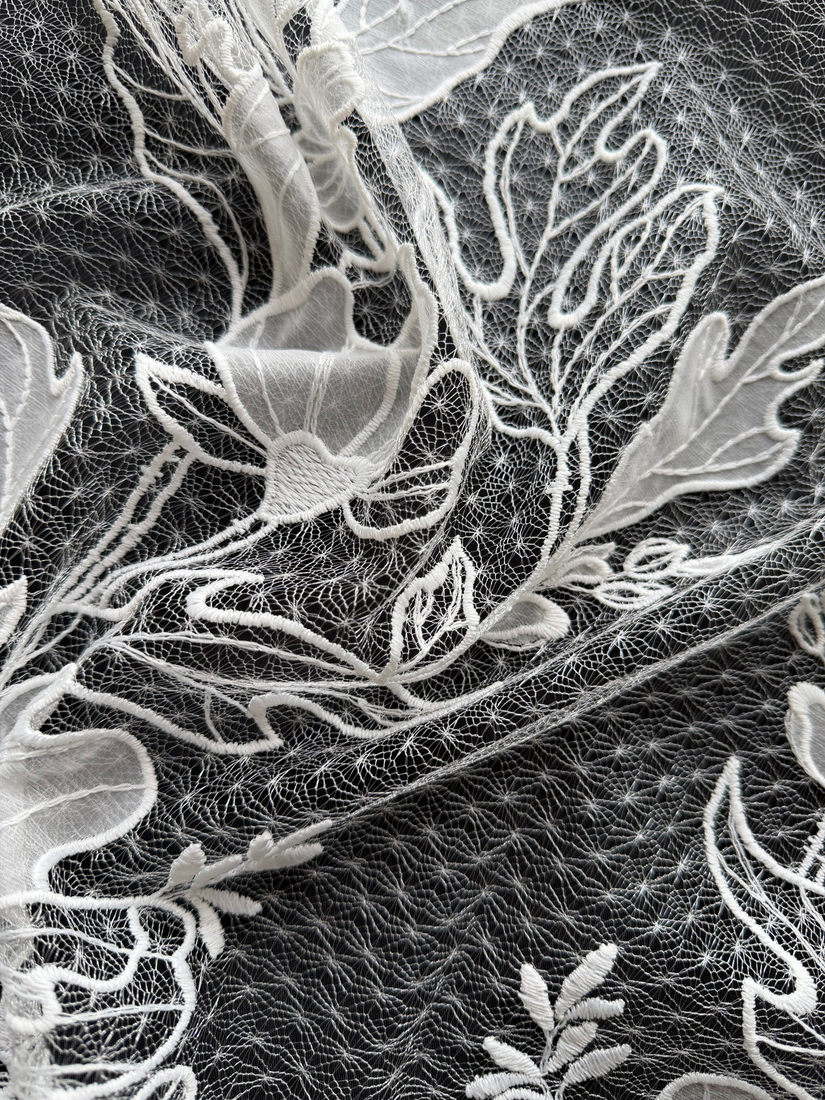 Dentelle brodée ivoire - EB5058