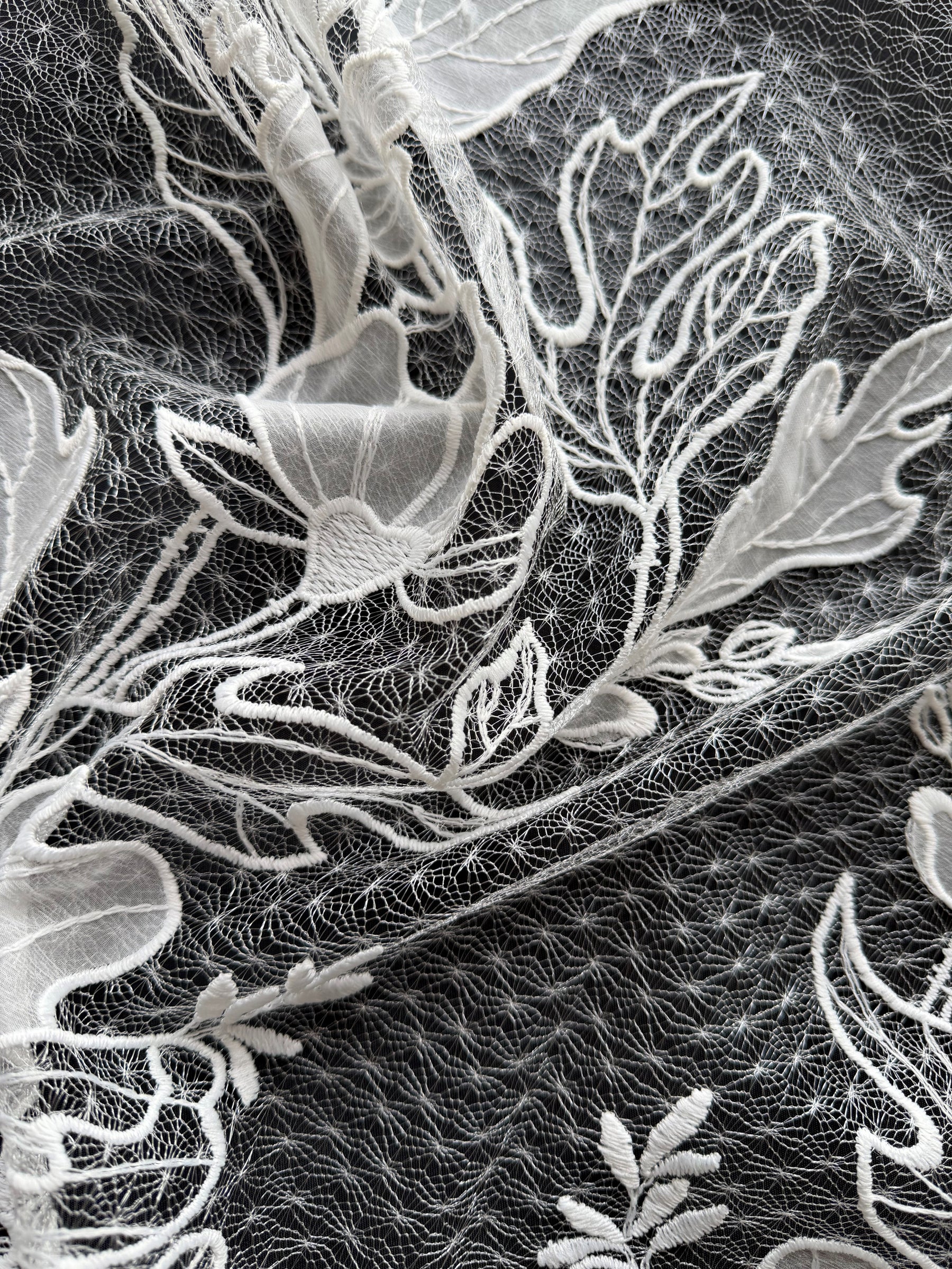 Dentelle brodée ivoire - EB5058