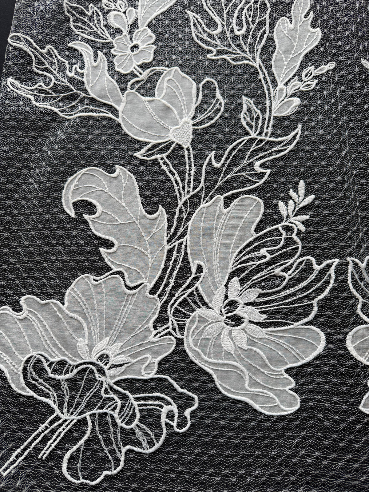 Dentelle brodée ivoire - EB5058