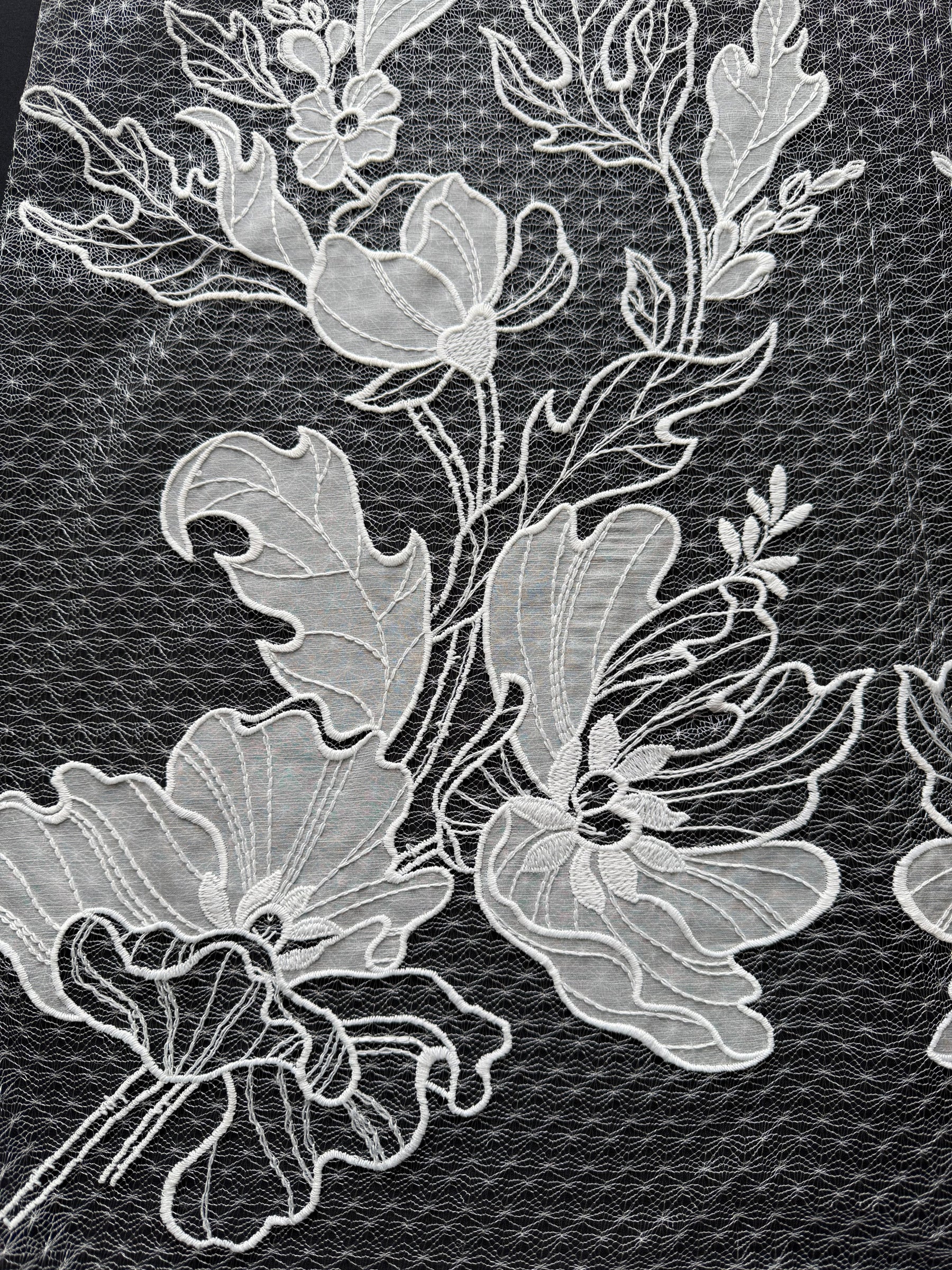 Dentelle brodée ivoire - EB5058