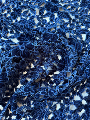 Velours brodé marine - EB6002