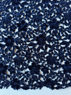 Velours brodé marine - EB6002