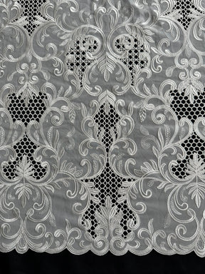 Georgette brodée ivoire - EB6003
