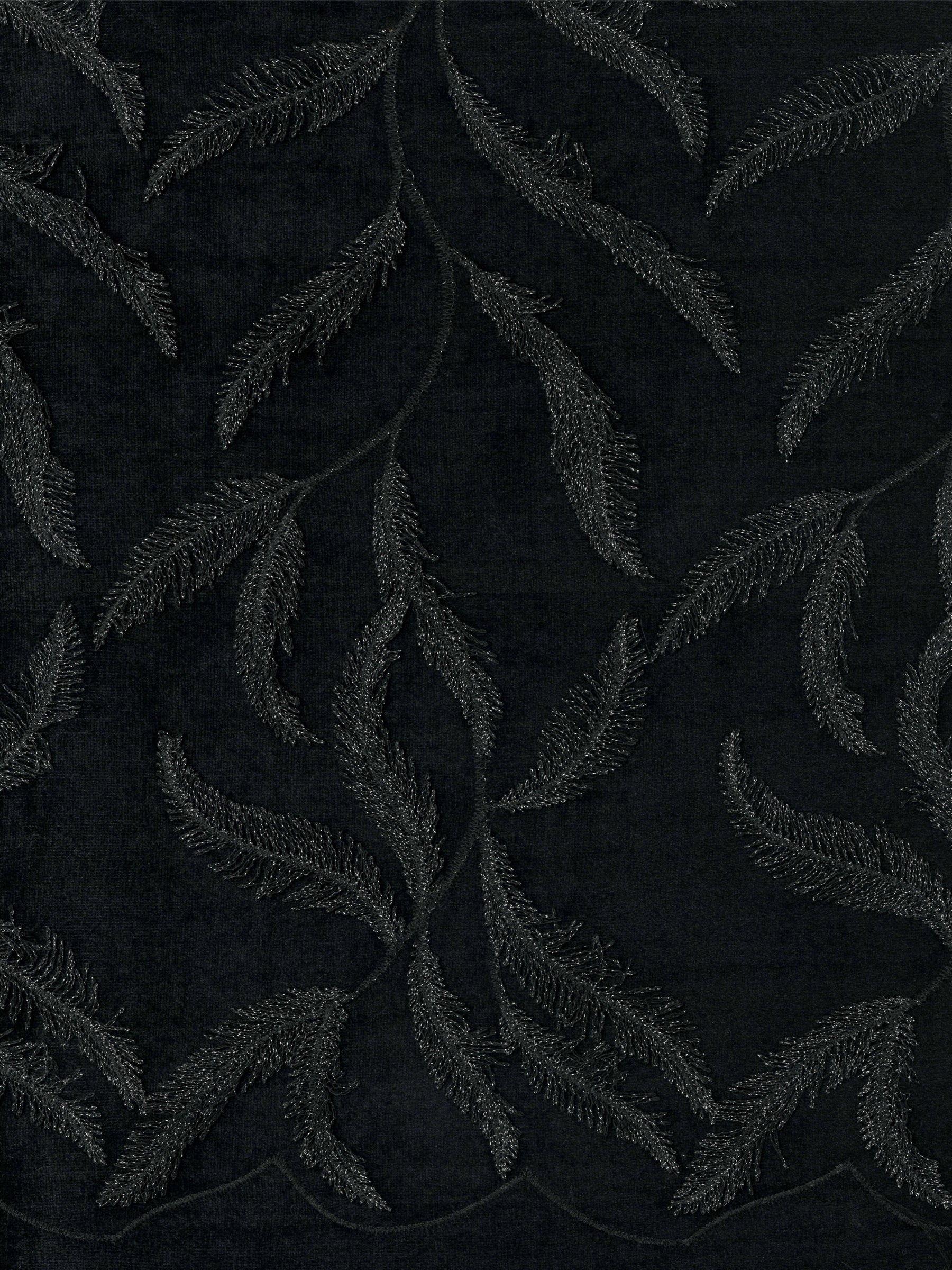 Black Embroidered Velvet - EB6004