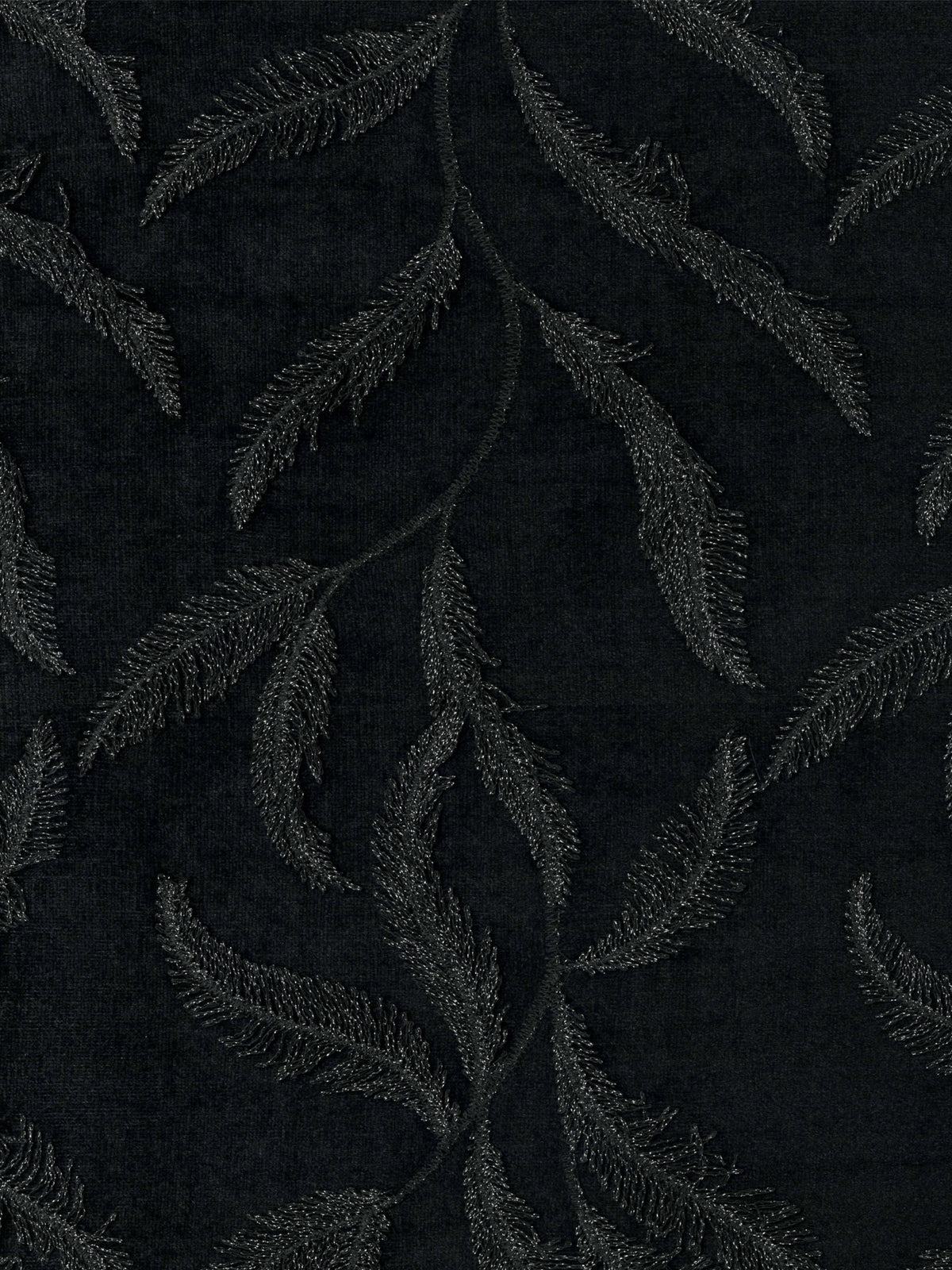 Black Embroidered Velvet - EB6004