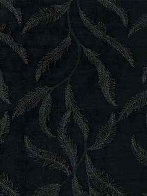 Black Embroidered Velvet - EB6004