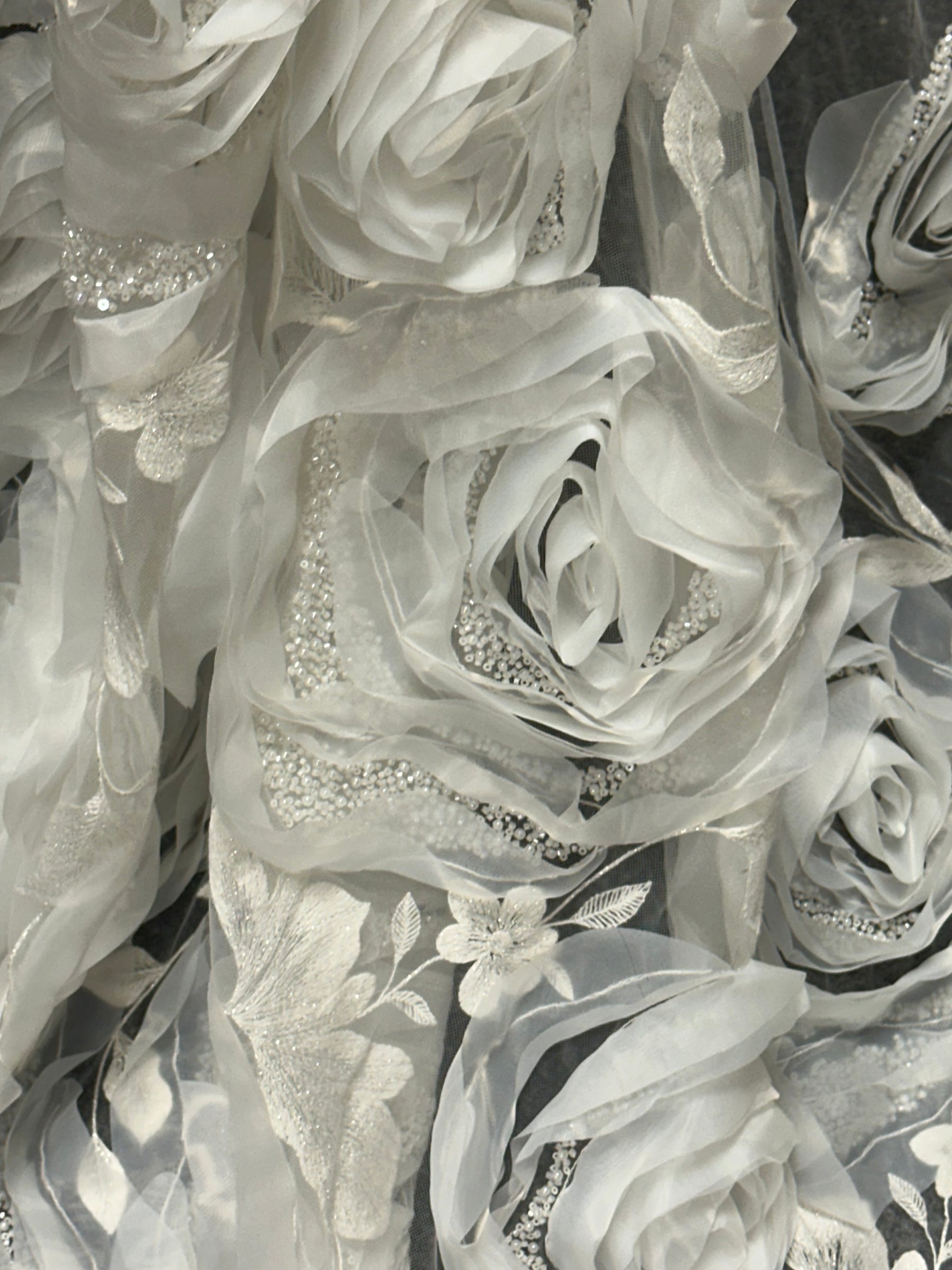 Ivory 3D Embroidered Lace - Asalla