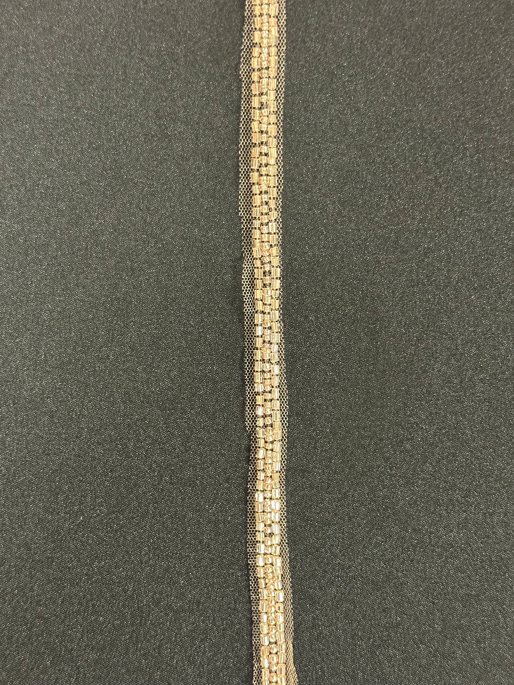 Garniture perlée or rose - EH2025