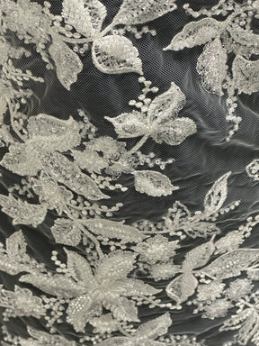 Dentelle perlée ivoire - EB1101