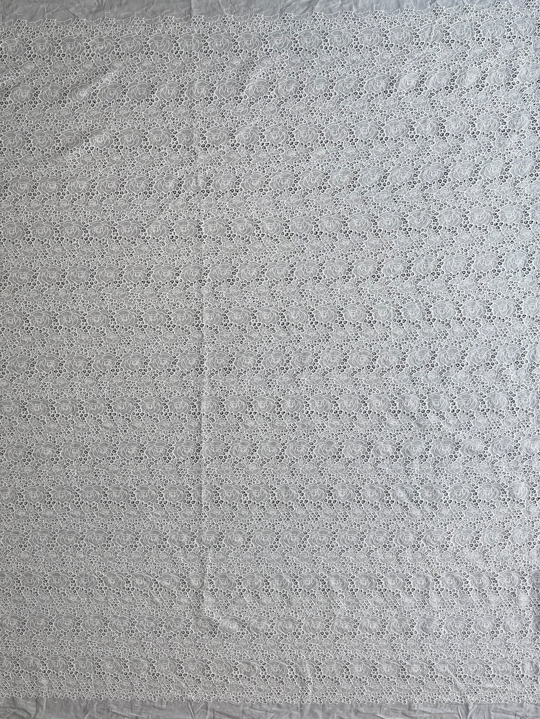 Coton brodé ivoire - EB6001