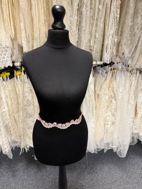 Ganse à paillettes cordée vieux rose - T713