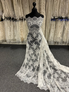 Dentelle florale ivoire à cordon – Faraday