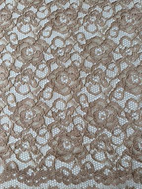 Dentelle stretch beige à côtes - P619
