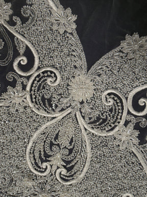 Ivory Beaded Lace Applique - MT3002