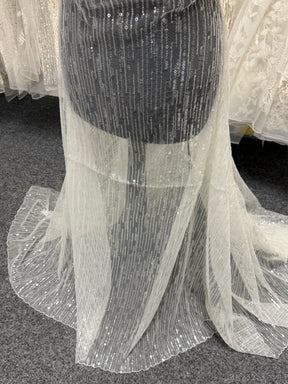 Dentelle à paillettes ivoire - EB3016