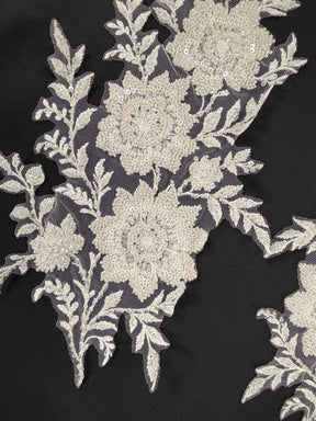 Appliques en dentelle perlée ivoire - Wylie
