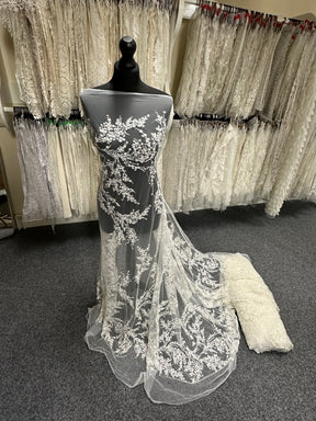 Ivory Embellished Embroidery Lace - Jazz